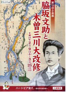 第19回企画展　脇坂文助と木曽三川大改修のポスター