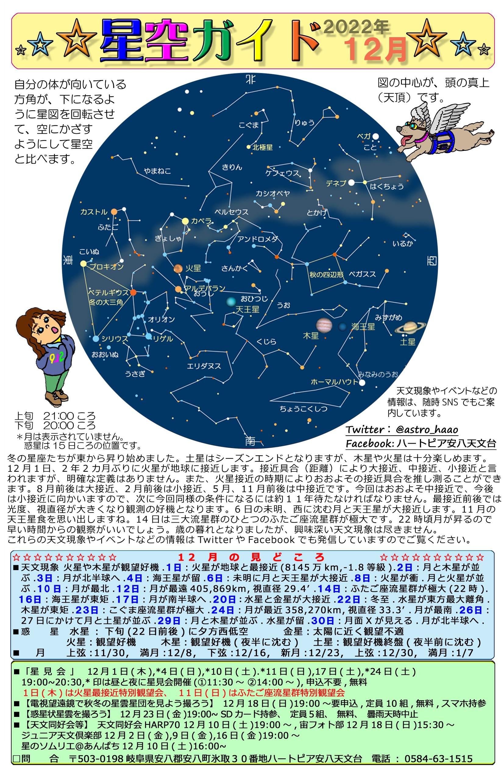 2022年12月の星空ガイドの画像