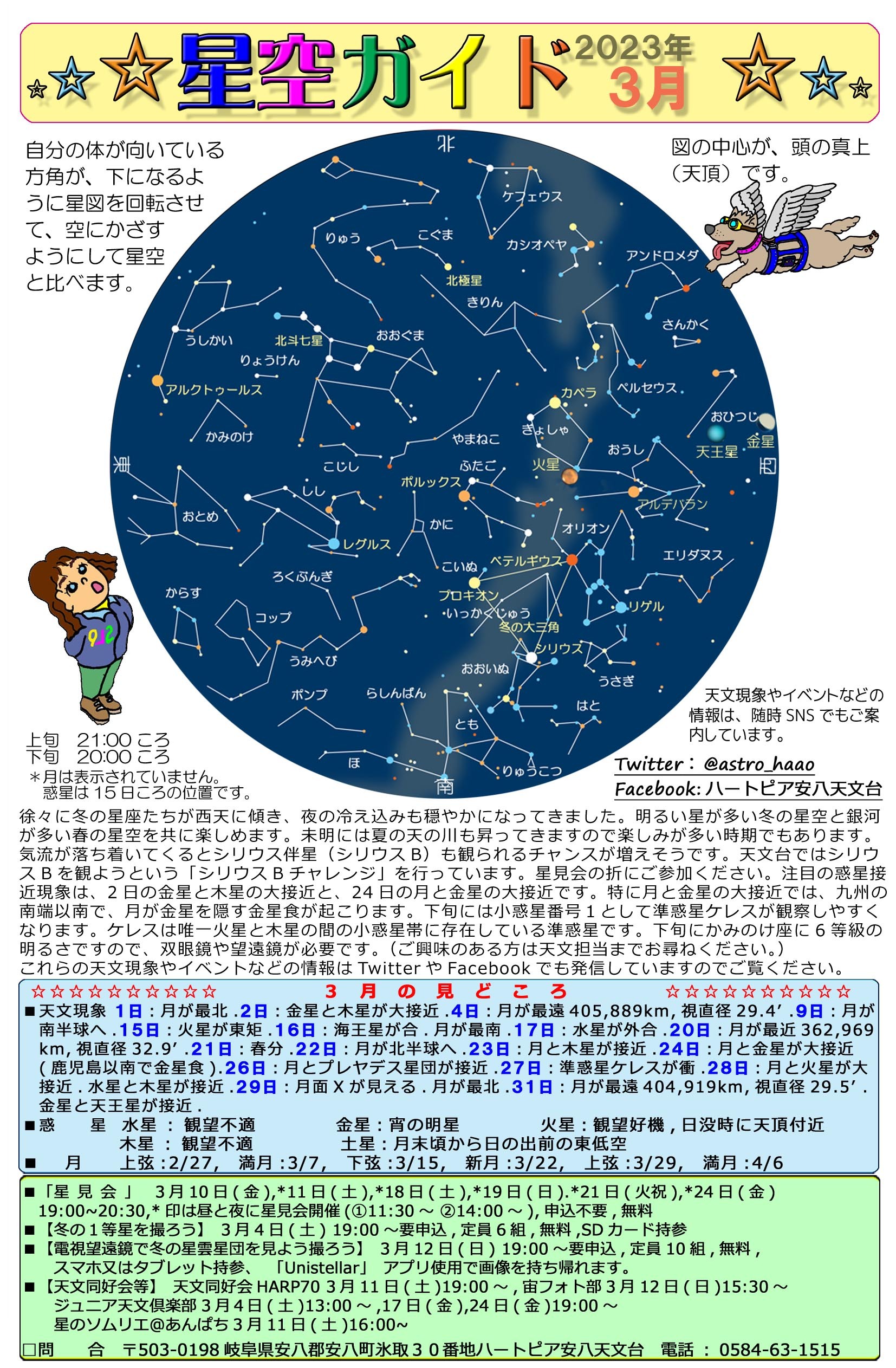 2023年3月の星空ガイドの画像