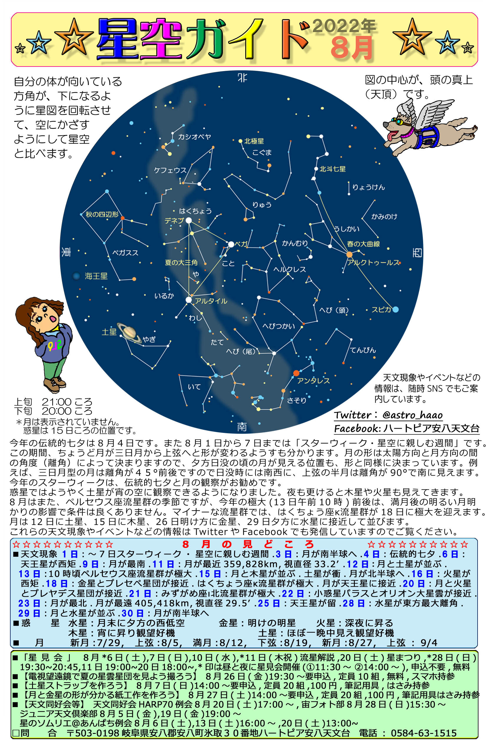 2022年8月の星空ガイドの画像