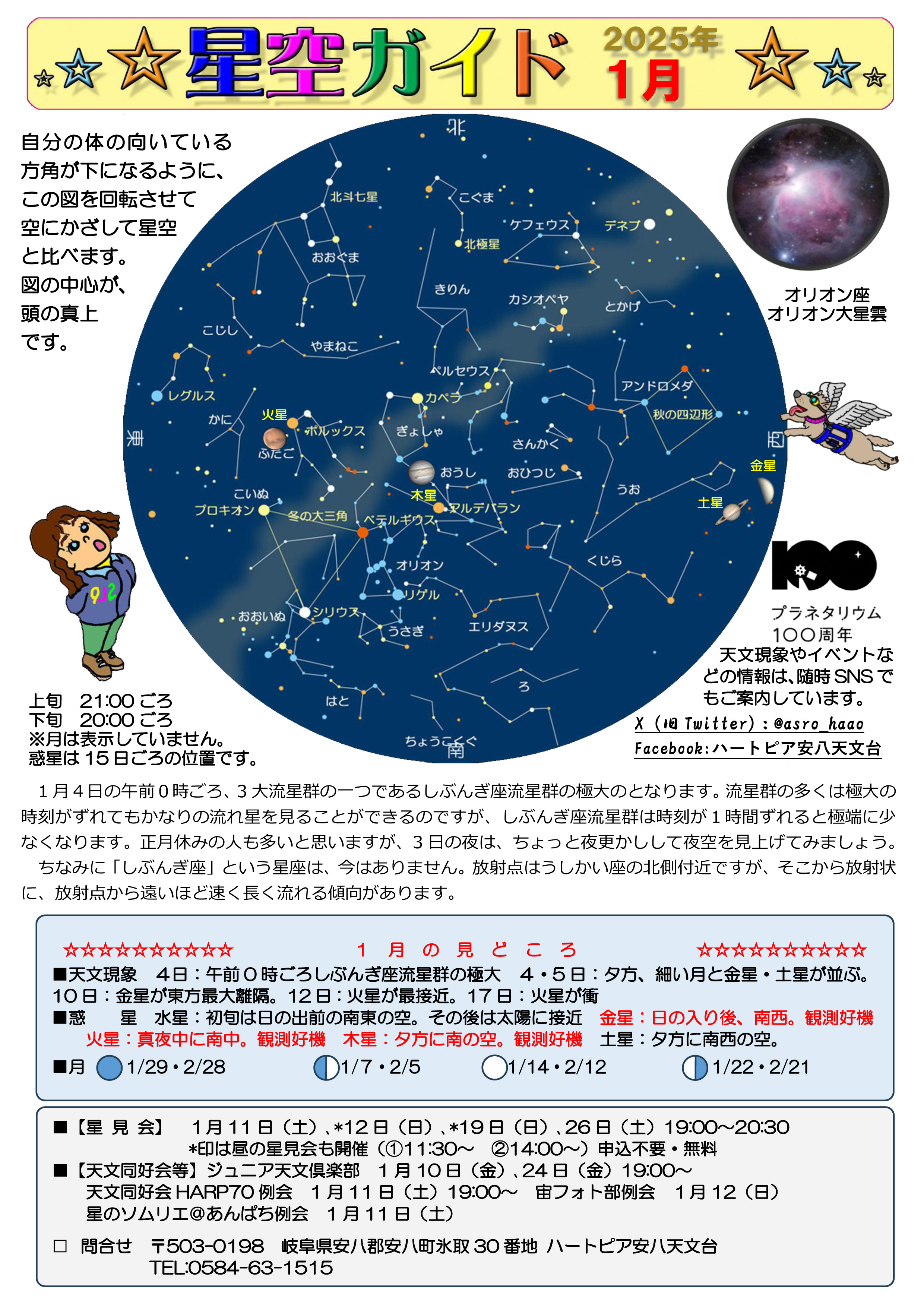 星空ガイド1月号の画像